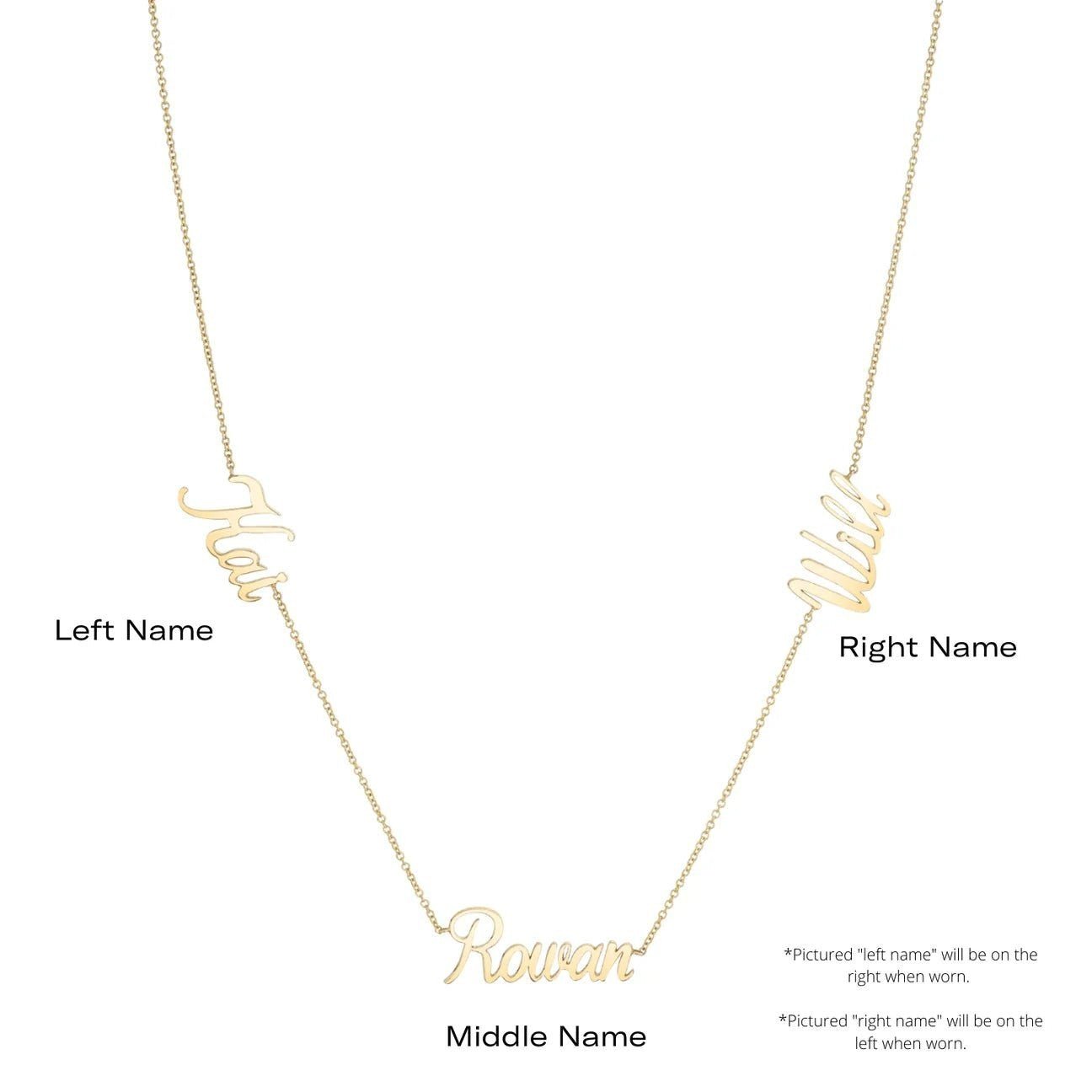 14K Gold Diamond Bezel Custom Name Necklace Personalized Diamond Name Necklace - Lotus Diamond