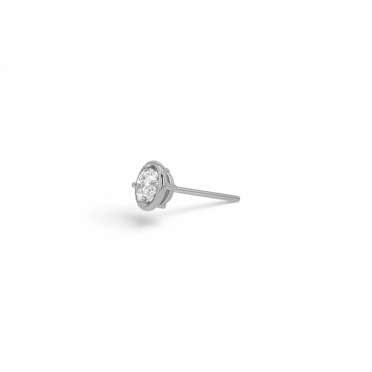 14K Gold Diamond Round Solitaire Stud Earrings Classic Diamond Stud Earrings - Lotus Diamond