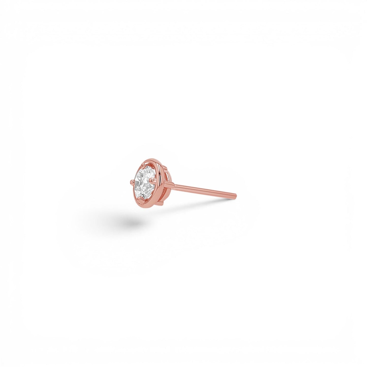 14K Gold Diamond Round Solitaire Stud Earrings Classic Diamond Stud Earrings - Lotus Diamond