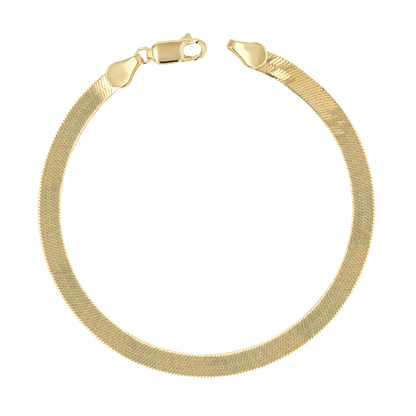 14K Gold Grand Herringbone Bracelet 5mm - Lotus Diamond