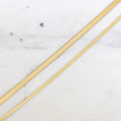 14K Gold Grand Herringbone Necklace 5mm - Lotus Diamond