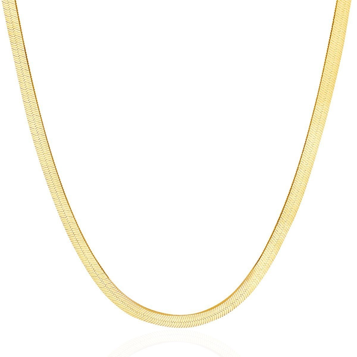 14K Gold Grand Herringbone Necklace 5mm - Lotus Diamond