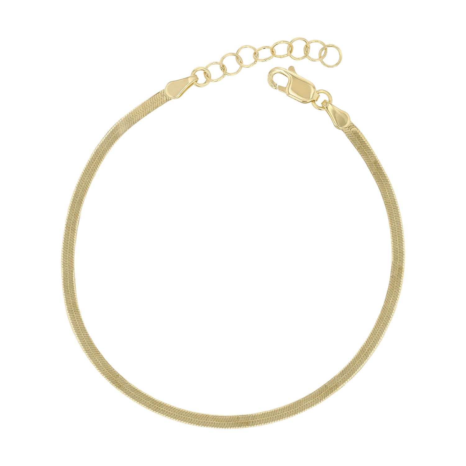 14K Gold Kids Thin Herringbone Bracelet - Lotus Diamond