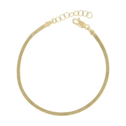 14K Gold Kids Thin Herringbone Bracelet - Lotus Diamond