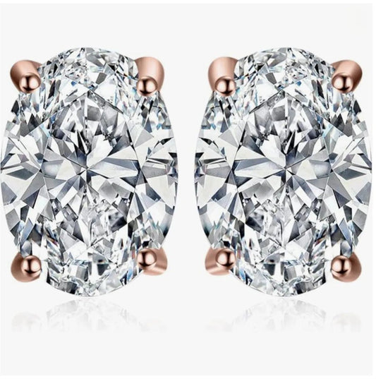 14K gold physical real gold laboratory grown diamond IGI 0.5CT oval diamond stud earrings fine jewelry Customized wholesale - Lotus Diamond