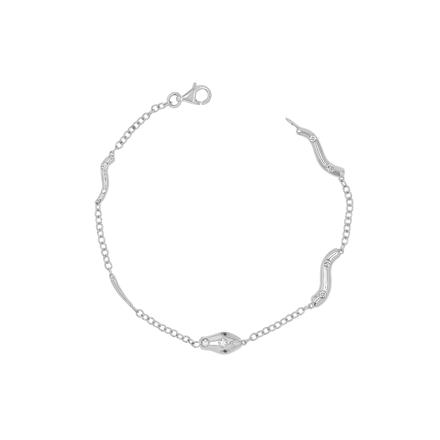 14K Gold Serpentine Diamond Emerald Bracelet for Women Natural Diamond - Lotus Diamond