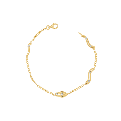 14K Gold Serpentine Diamond Emerald Bracelet for Women Natural Diamond - Lotus Diamond