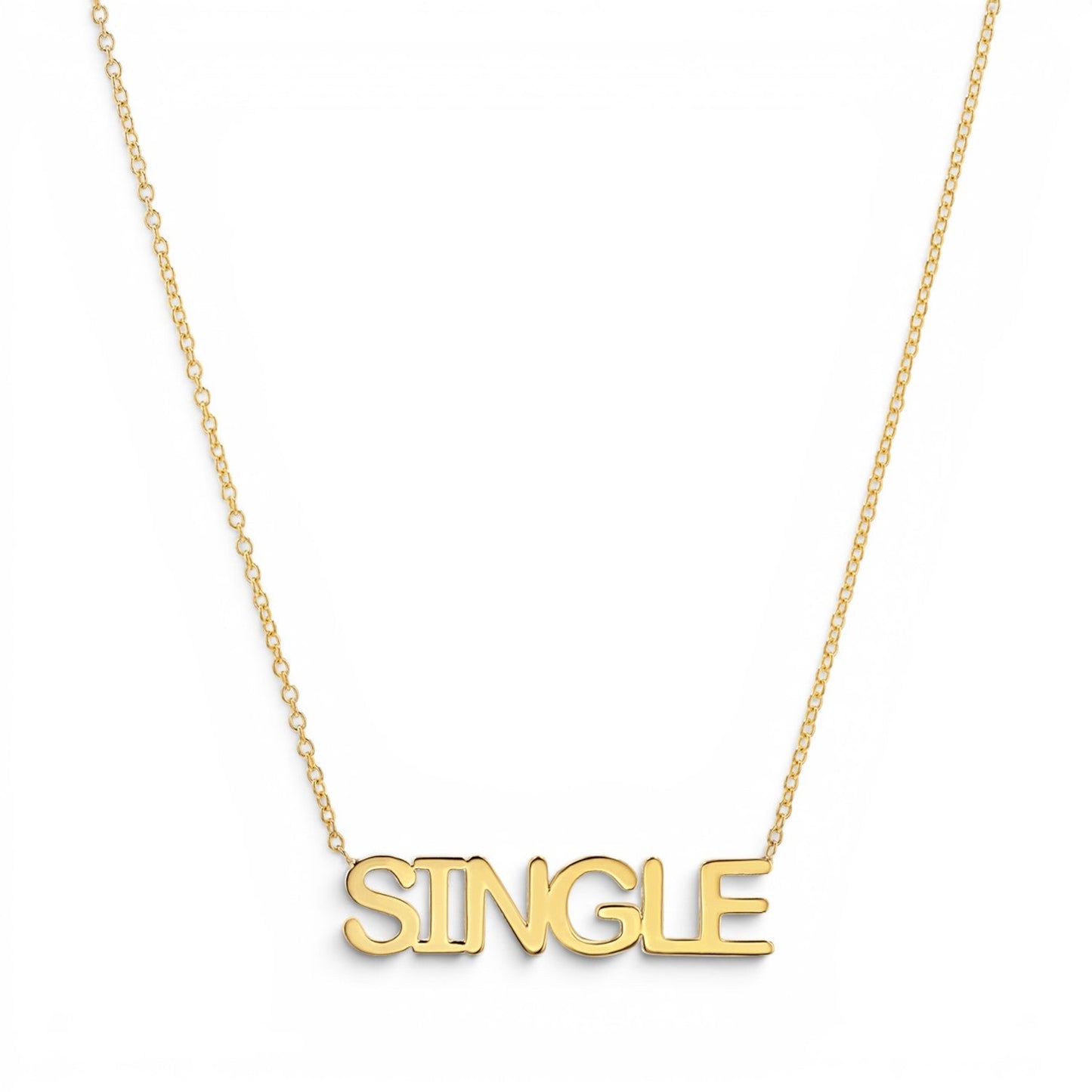 14K Gold SINGLE Name Necklace Personalized Word Necklace for Women - Lotus Diamond