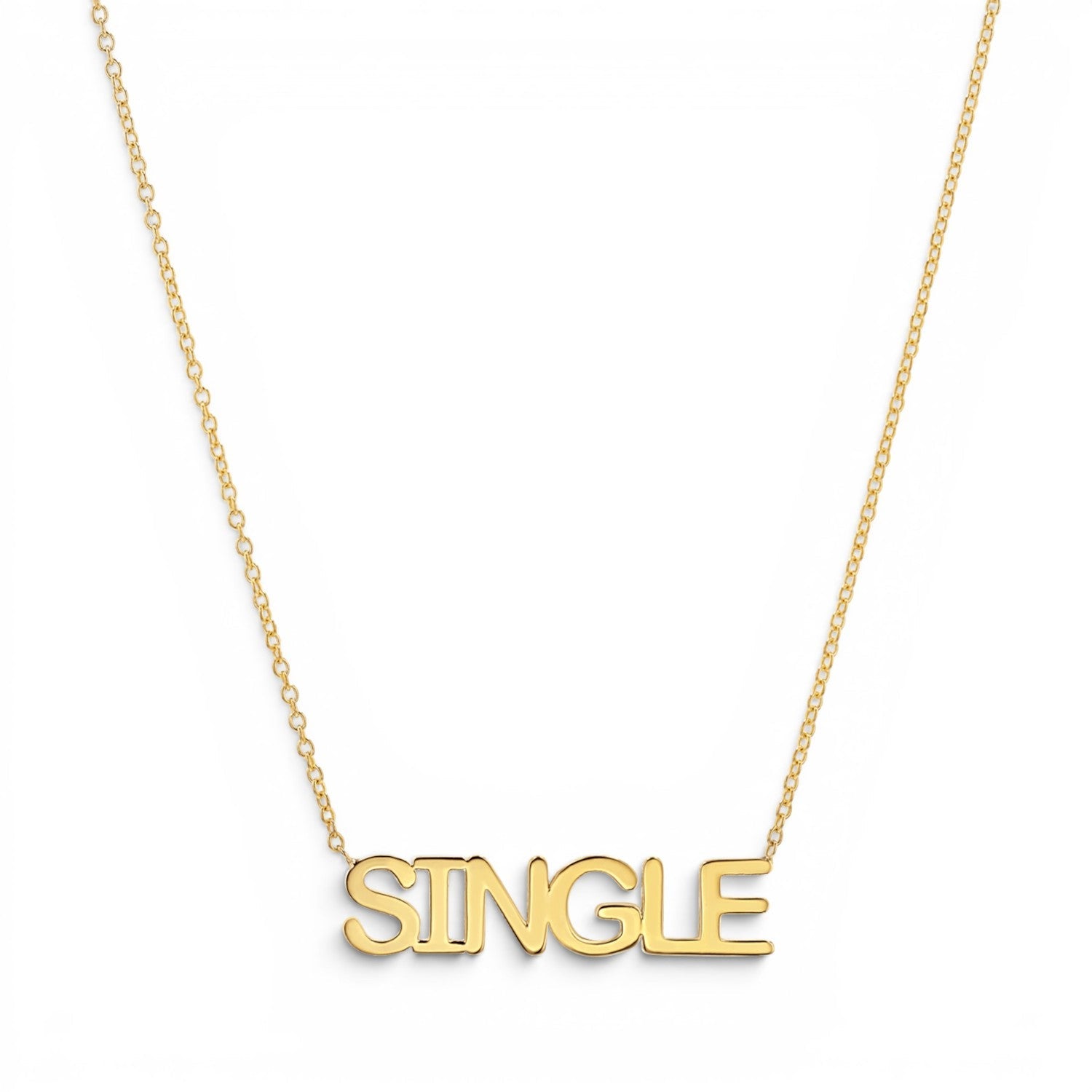 14K Gold SINGLE Name Necklace Personalized Word Necklace for Women - Lotus Diamond