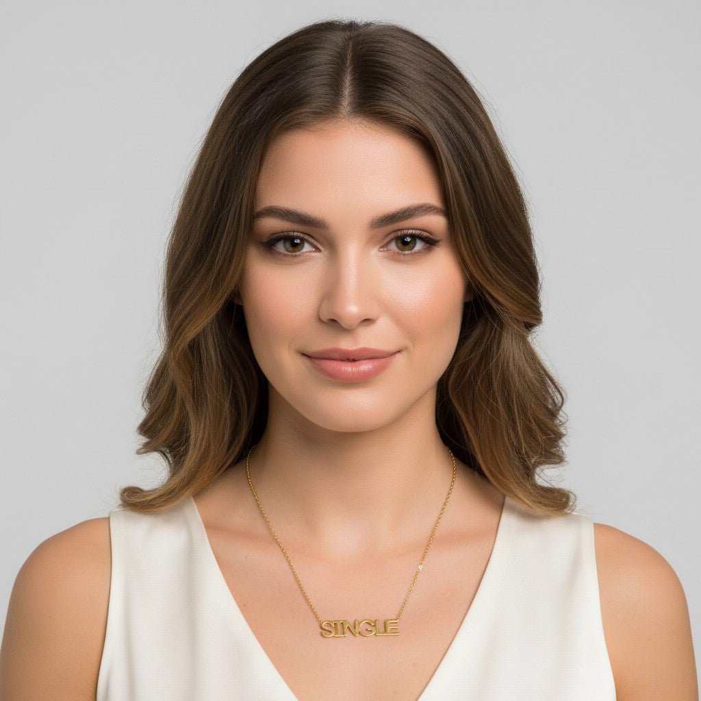 14K Gold SINGLE Name Necklace Personalized Word Necklace for Women - Lotus Diamond
