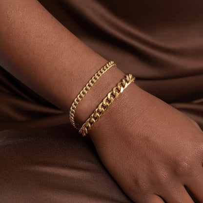 14K Grand Cuban Curb Link Bracelet - Lotus Diamond