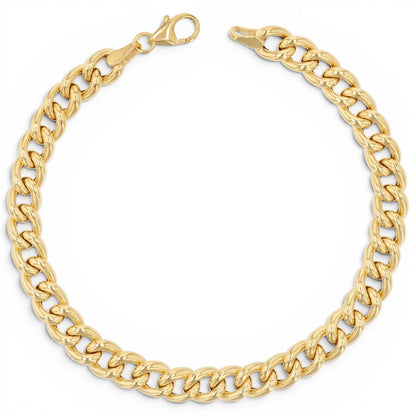 14K Grand Cuban Curb Link Bracelet - Lotus Diamond