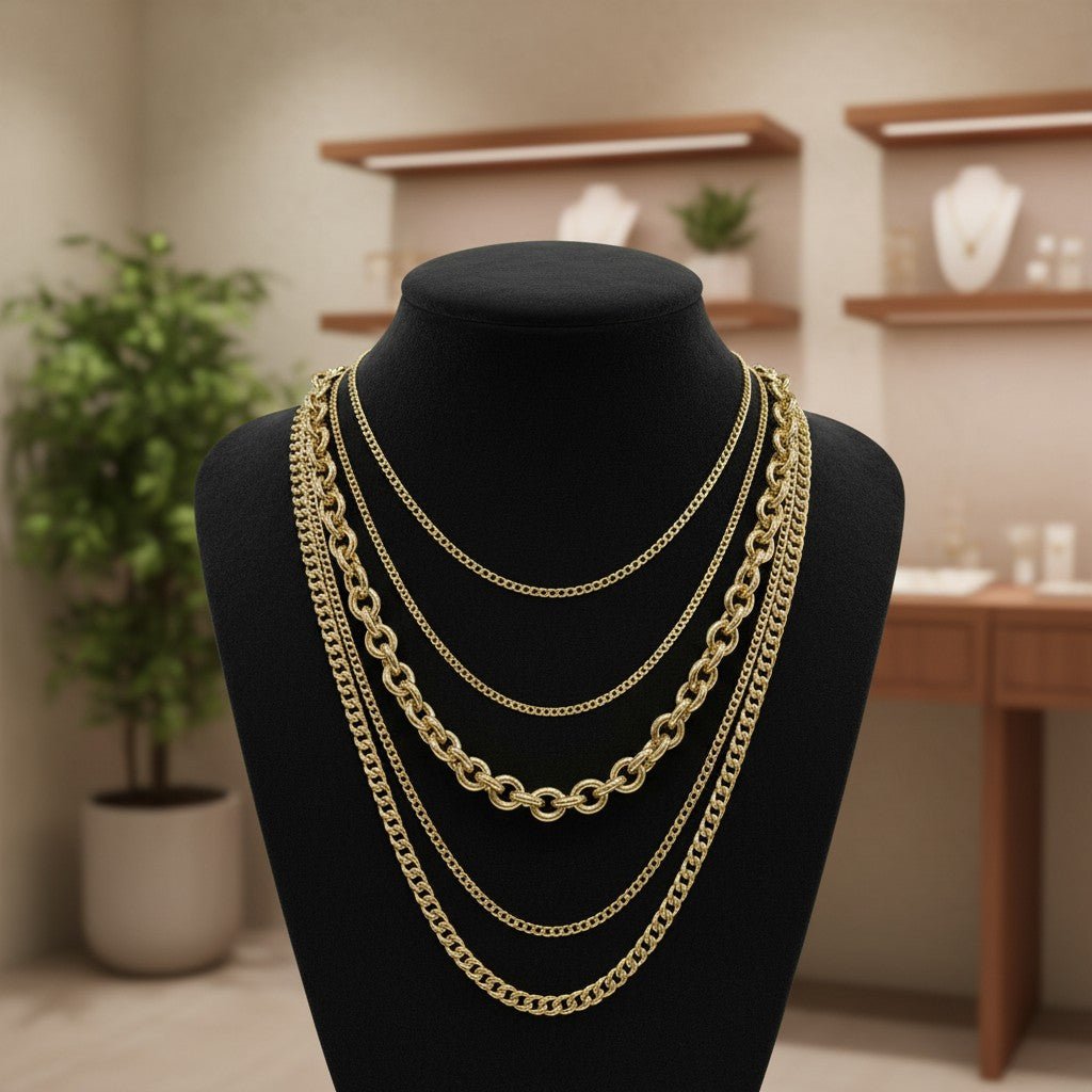 14K Grand Cuban Curb Link Necklace - Lotus Diamond