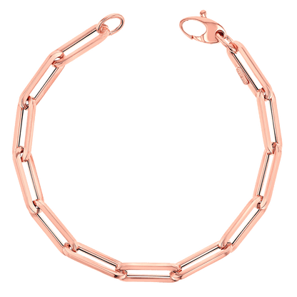 14K Grand Paper Clip Chain Bracelet - Lotus Diamond