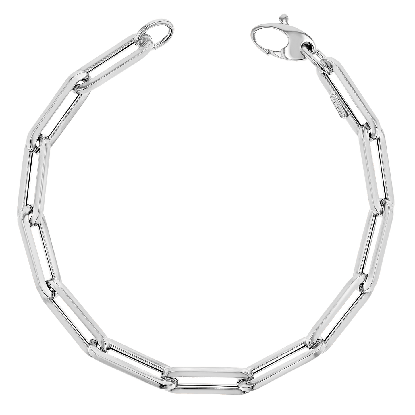 14K Grand Paper Clip Chain Bracelet - Lotus Diamond
