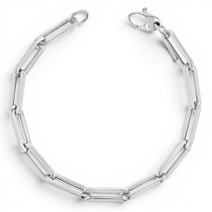 14K Grand Paper Clip Chain Bracelet - Lotus Diamond