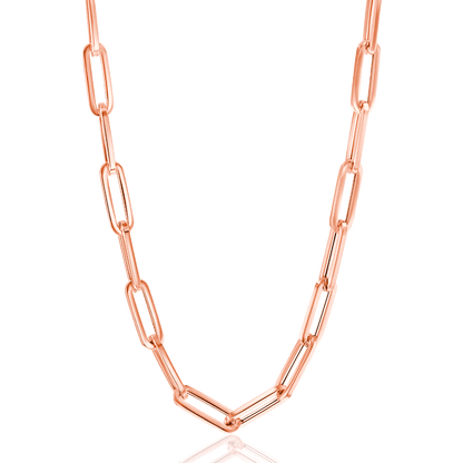 14K Grand Paper Clip Chain - Lotus Diamond