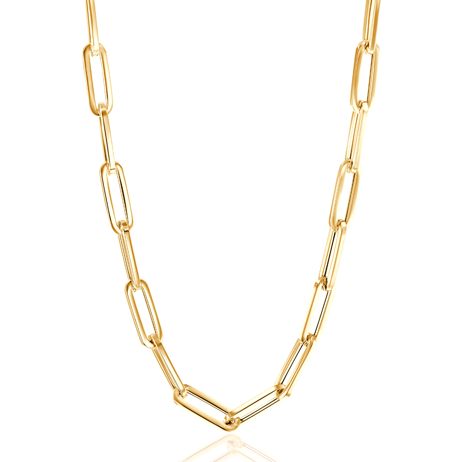 14K Grand Paper Clip Chain - Lotus Diamond