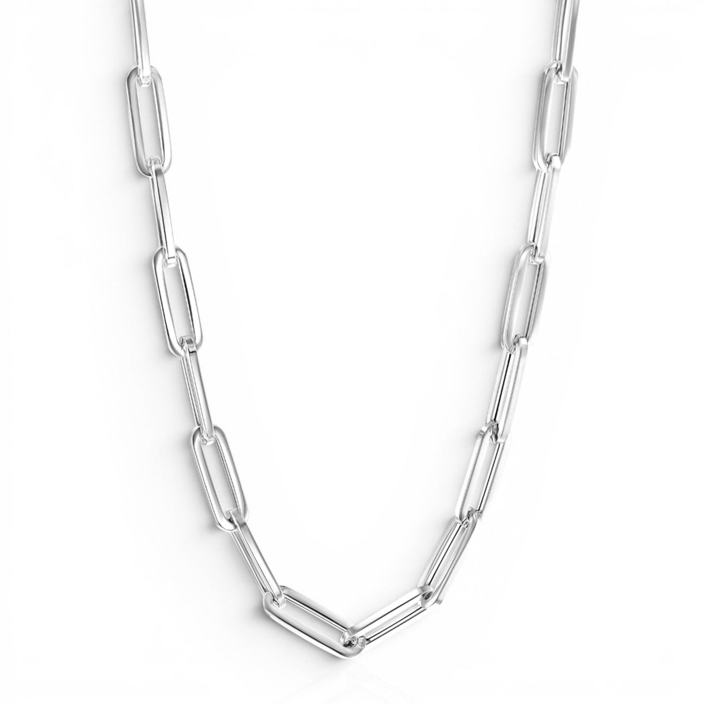 14K Grand Paper Clip Chain - Lotus Diamond
