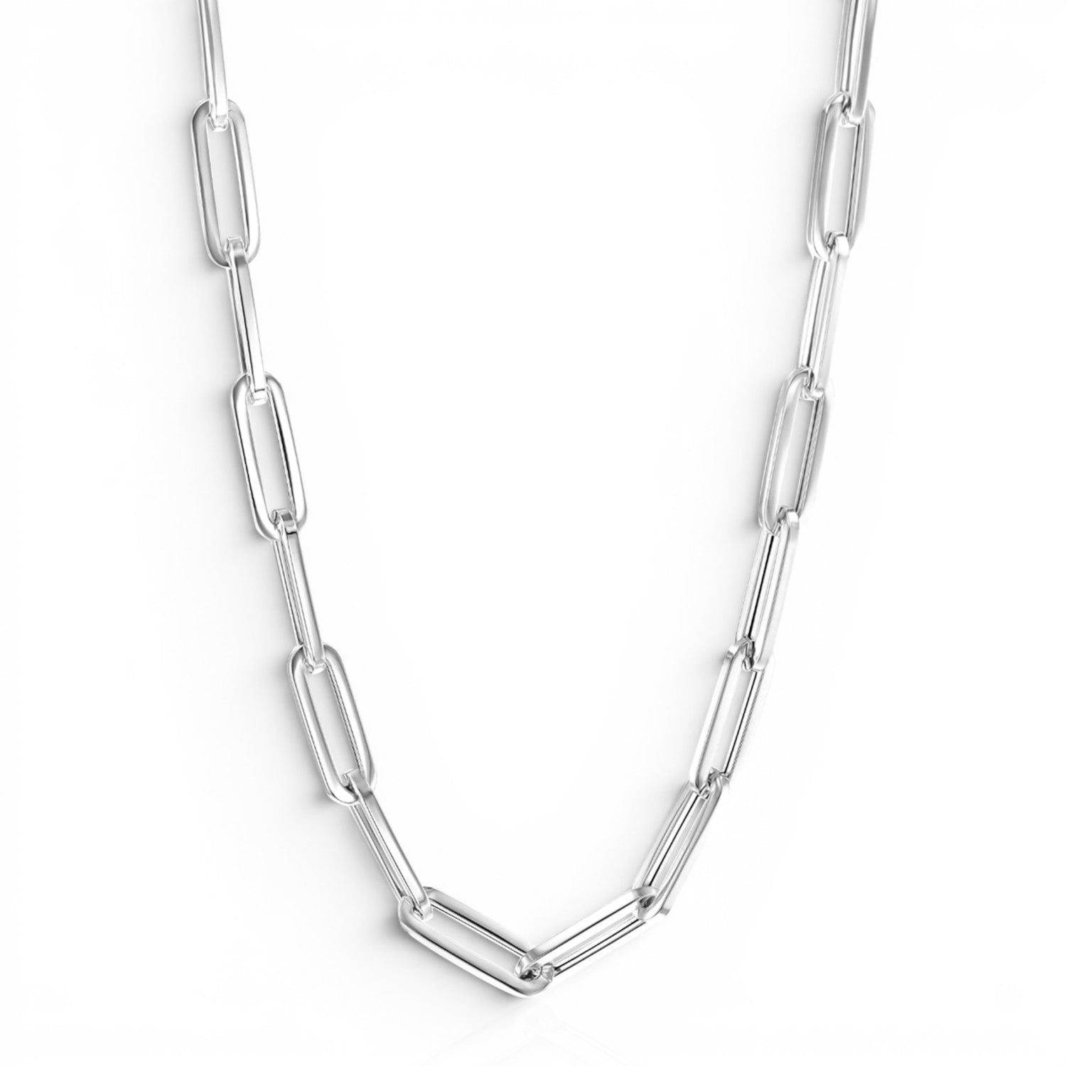 14K Grand Paper Clip Chain - Lotus Diamond