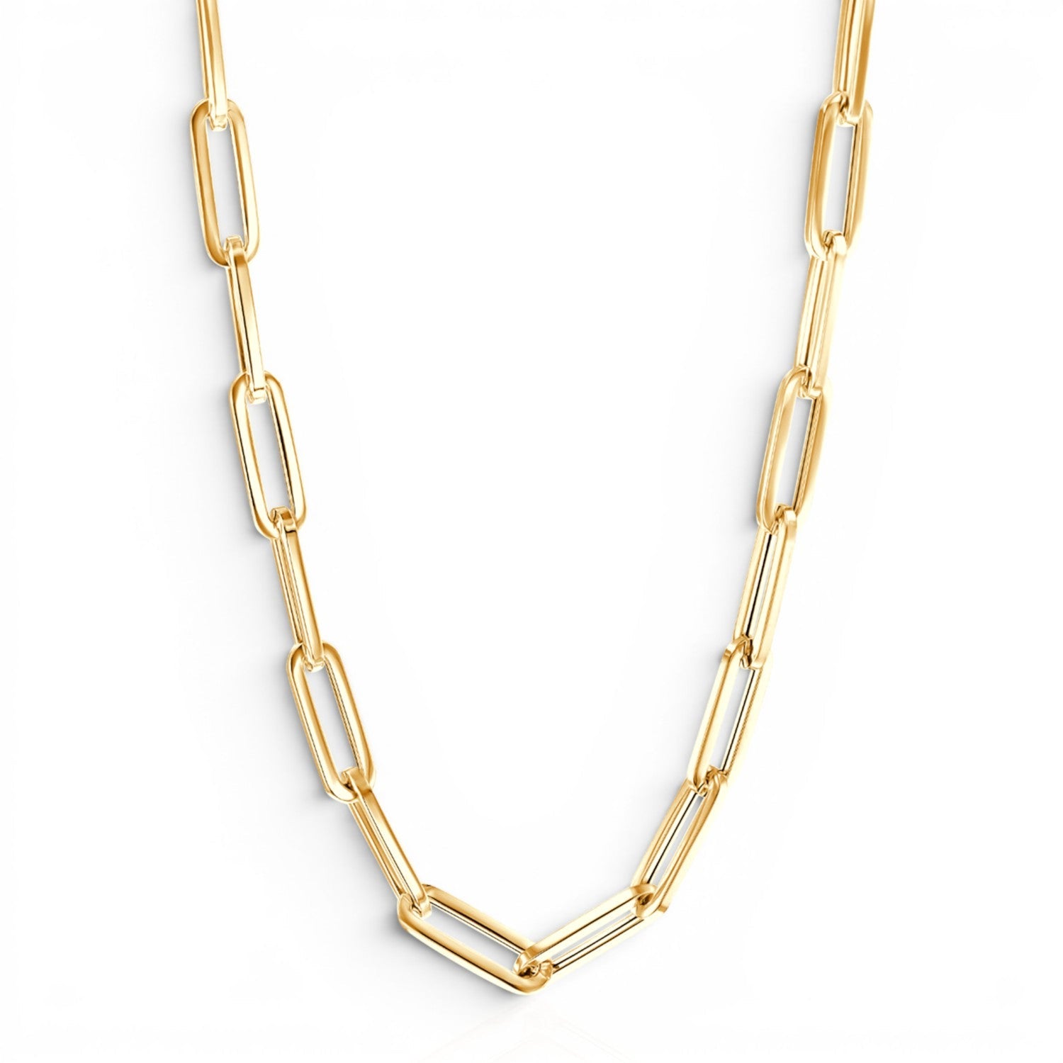 14K Grand Paper Clip Chain - Lotus Diamond