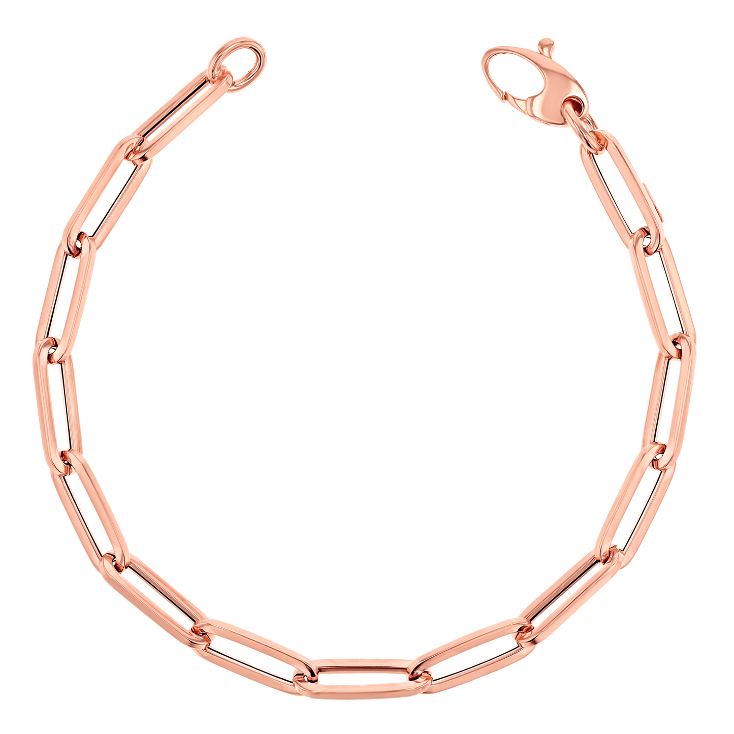 14K Large Paper Clip Chain Bracelet - Lotus Diamond