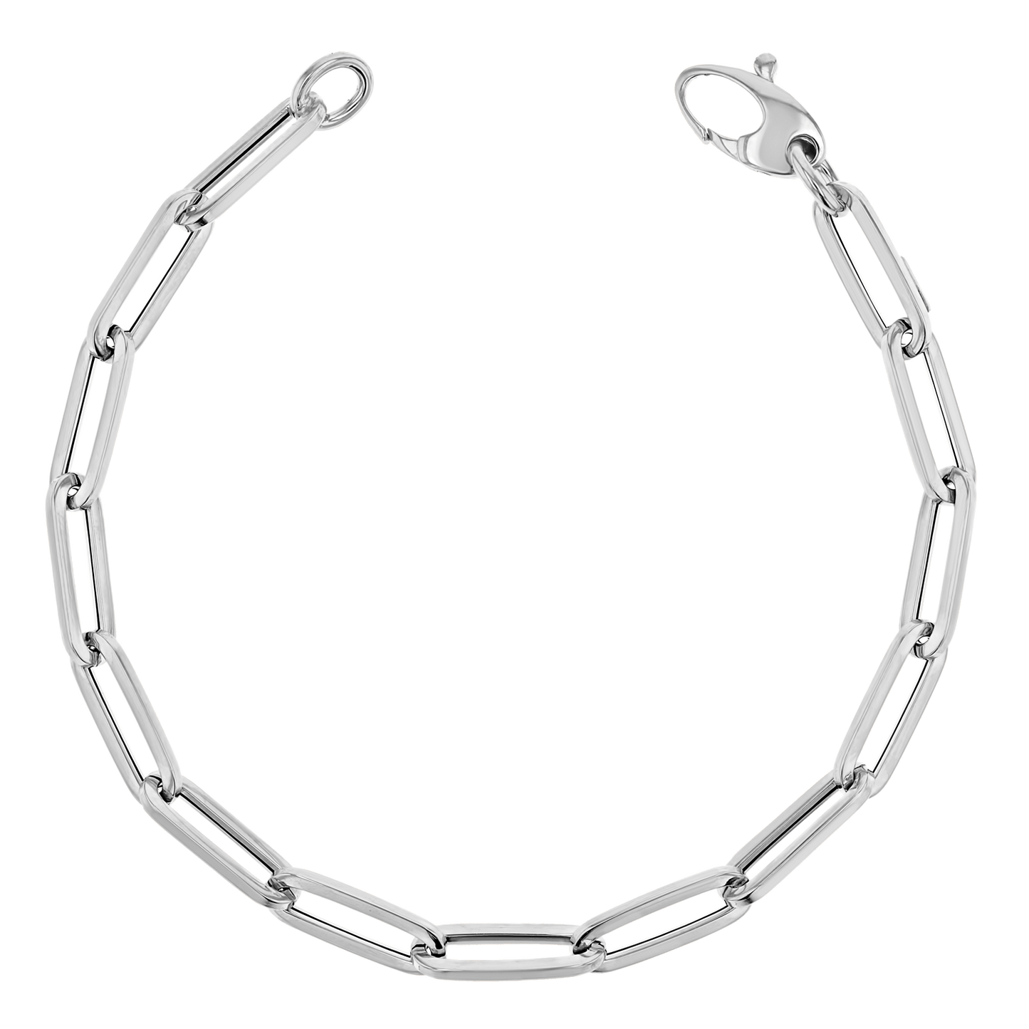 14K Large Paper Clip Chain Bracelet - Lotus Diamond