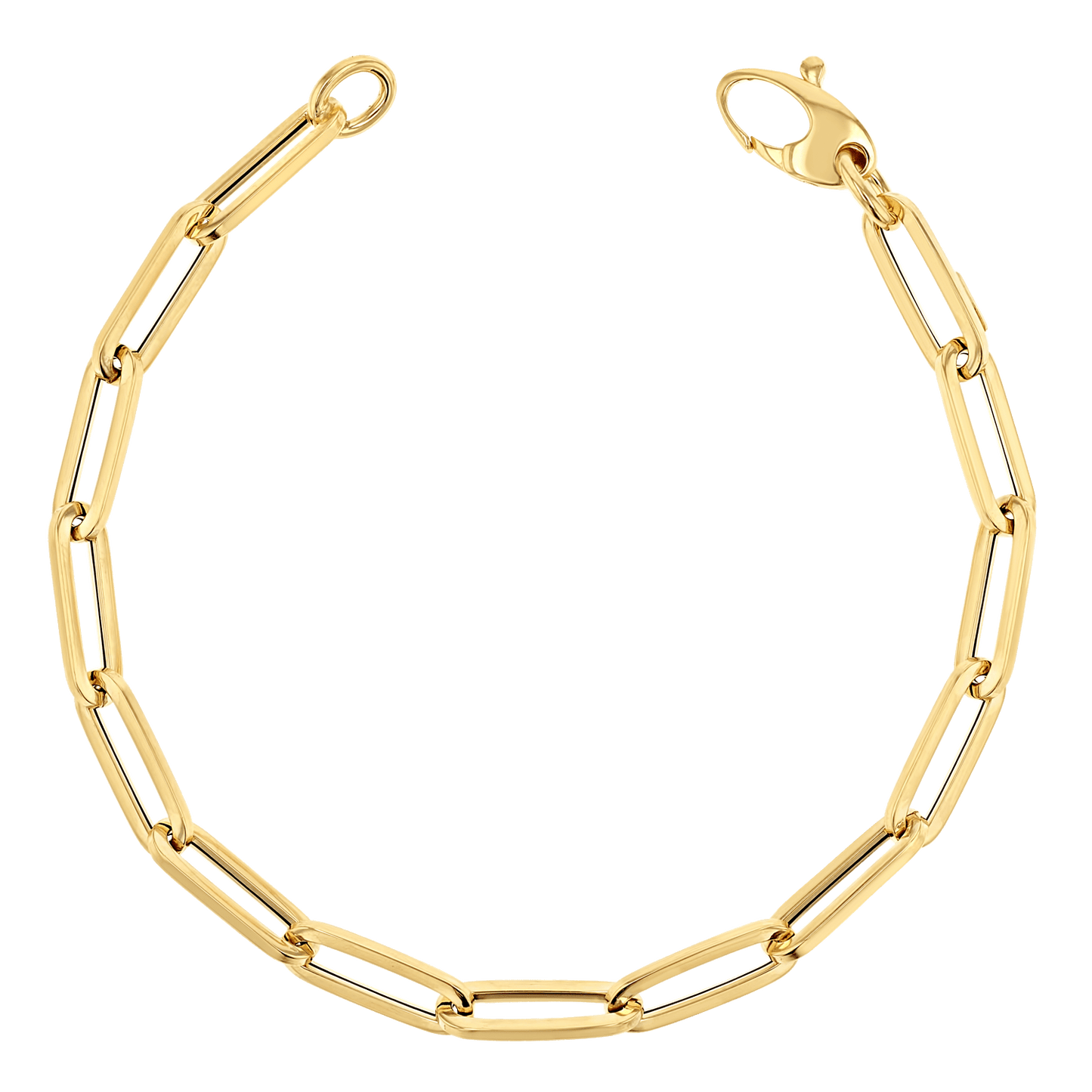 14K Large Paper Clip Chain Bracelet - Lotus Diamond