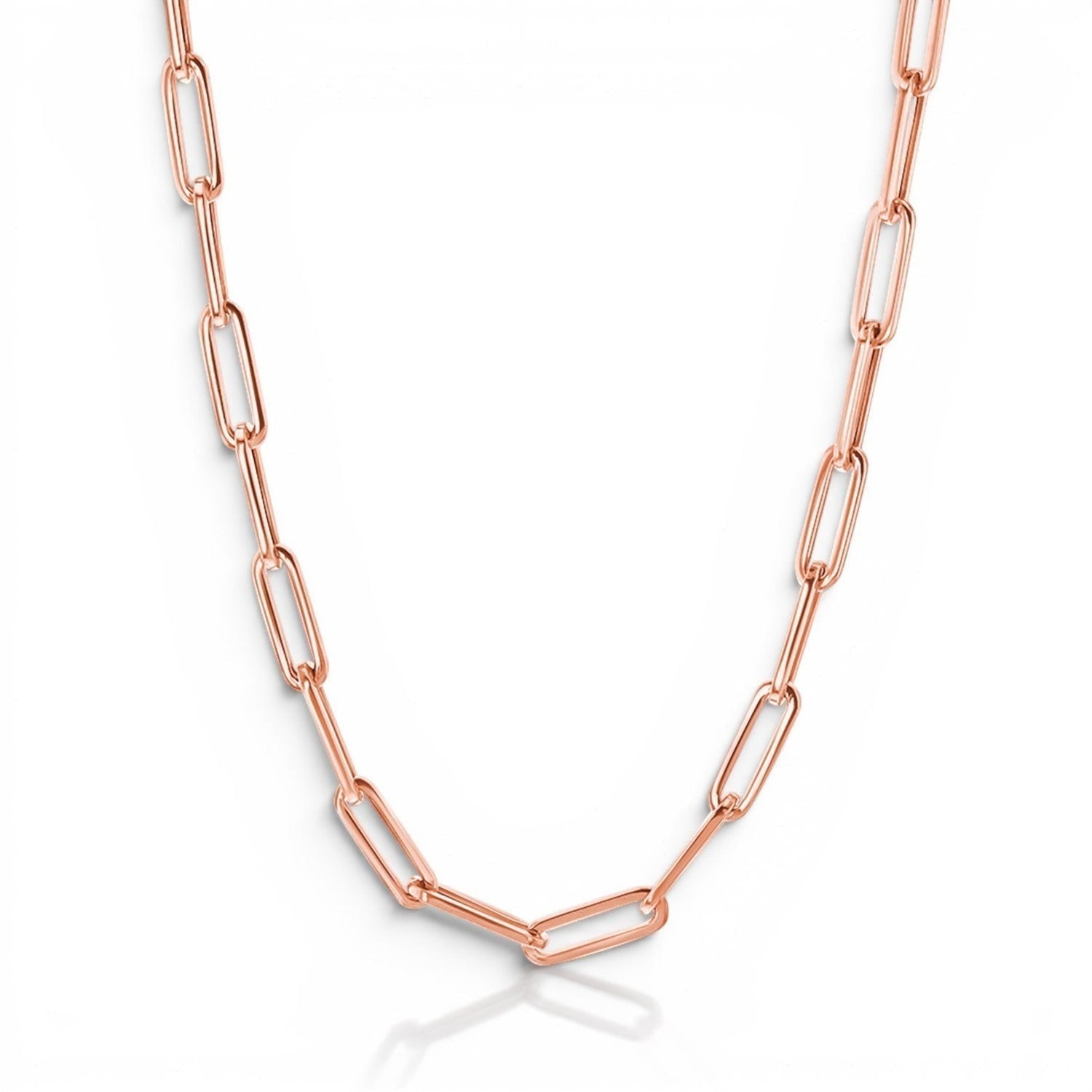 14K Large Paper Clip Chain Necklace - Lotus Diamond