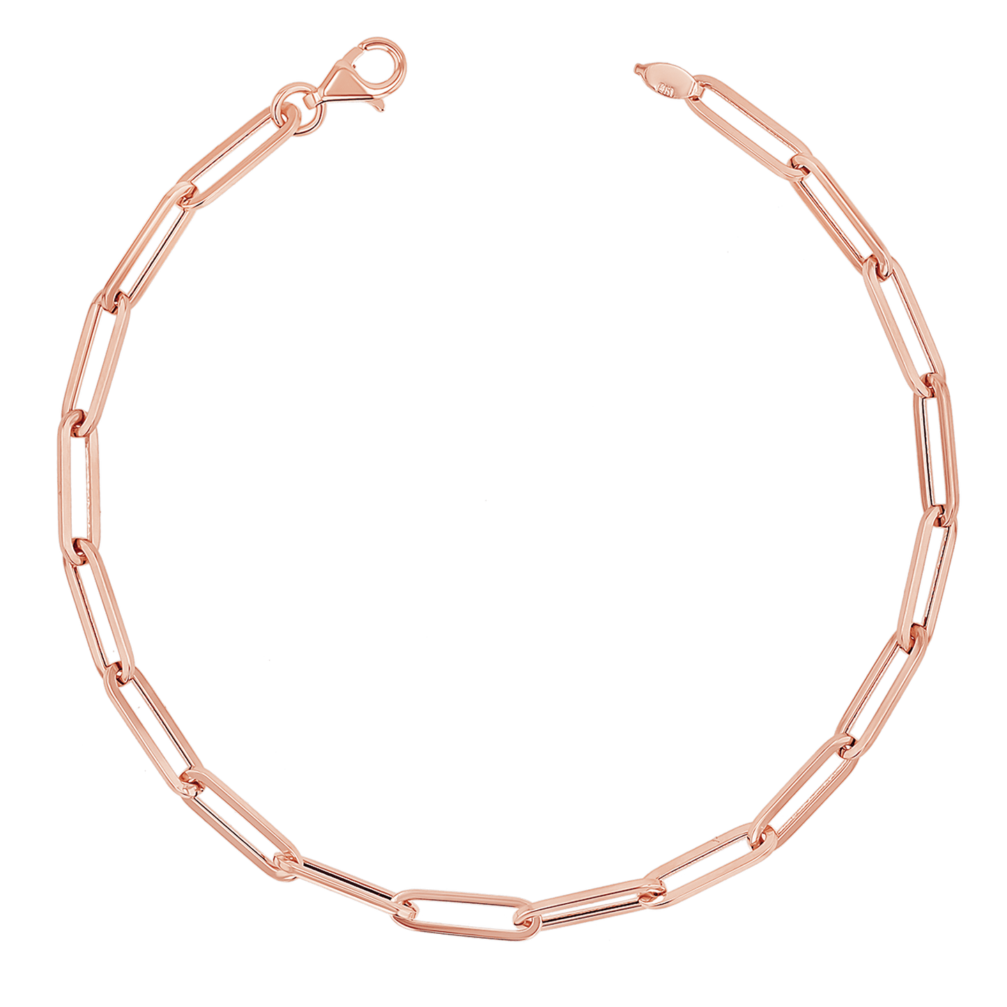 14K Paper Clip Chain Bracelet - Lotus Diamond