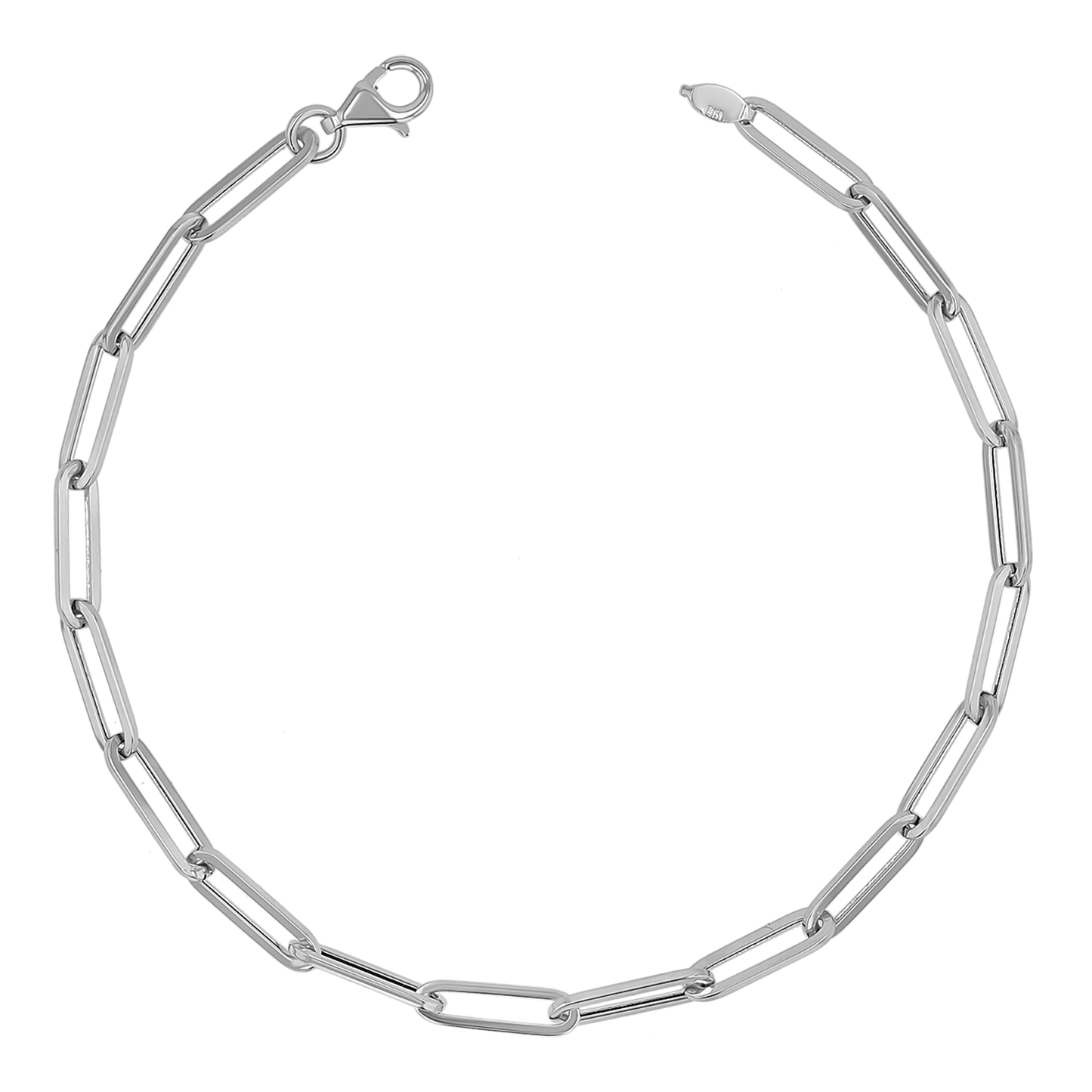 14K Paper Clip Chain Bracelet - Lotus Diamond