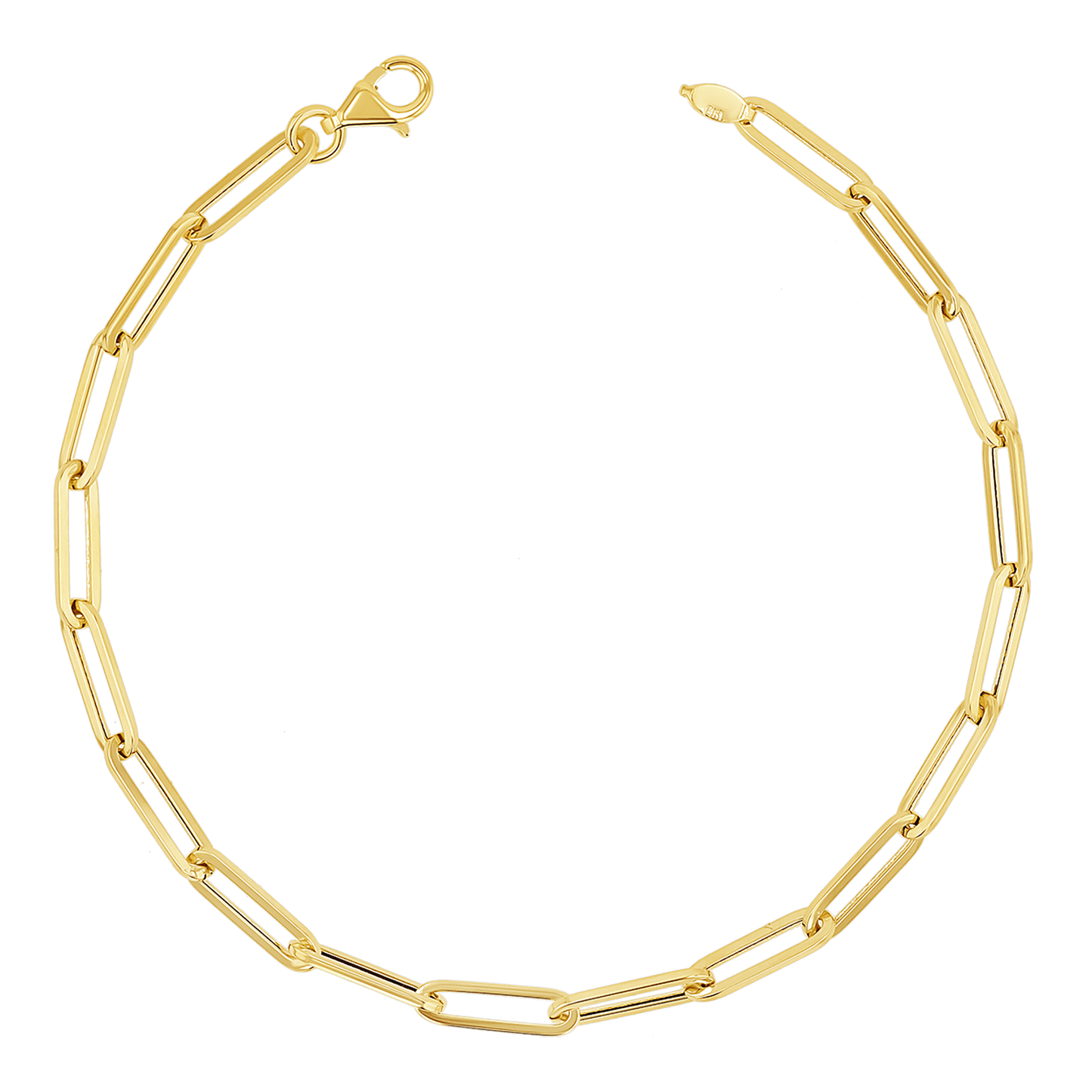 14K Paper Clip Chain Bracelet - Lotus Diamond