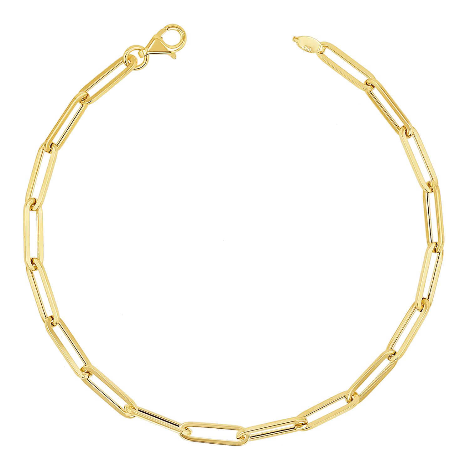 14K Paper Clip Chain Bracelet - Lotus Diamond