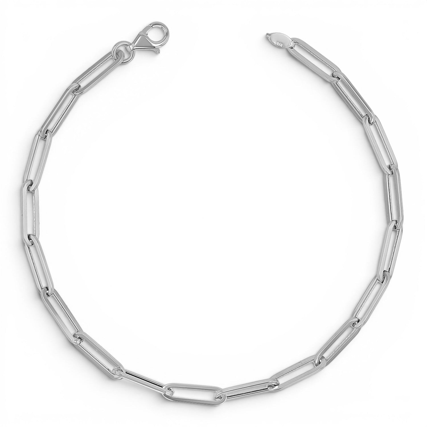 14K Paper Clip Chain Bracelet - Lotus Diamond