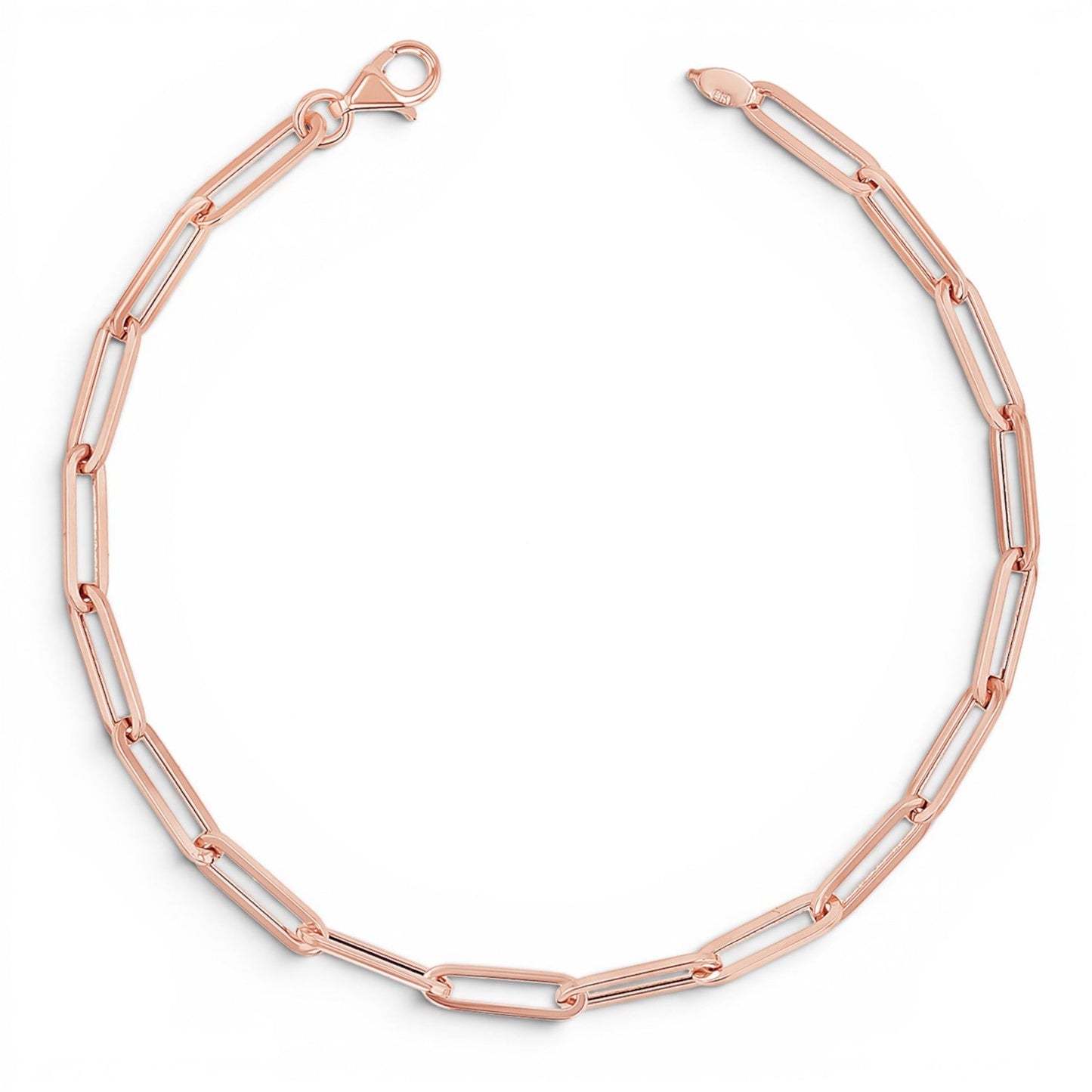 14K Paper Clip Chain Bracelet - Lotus Diamond