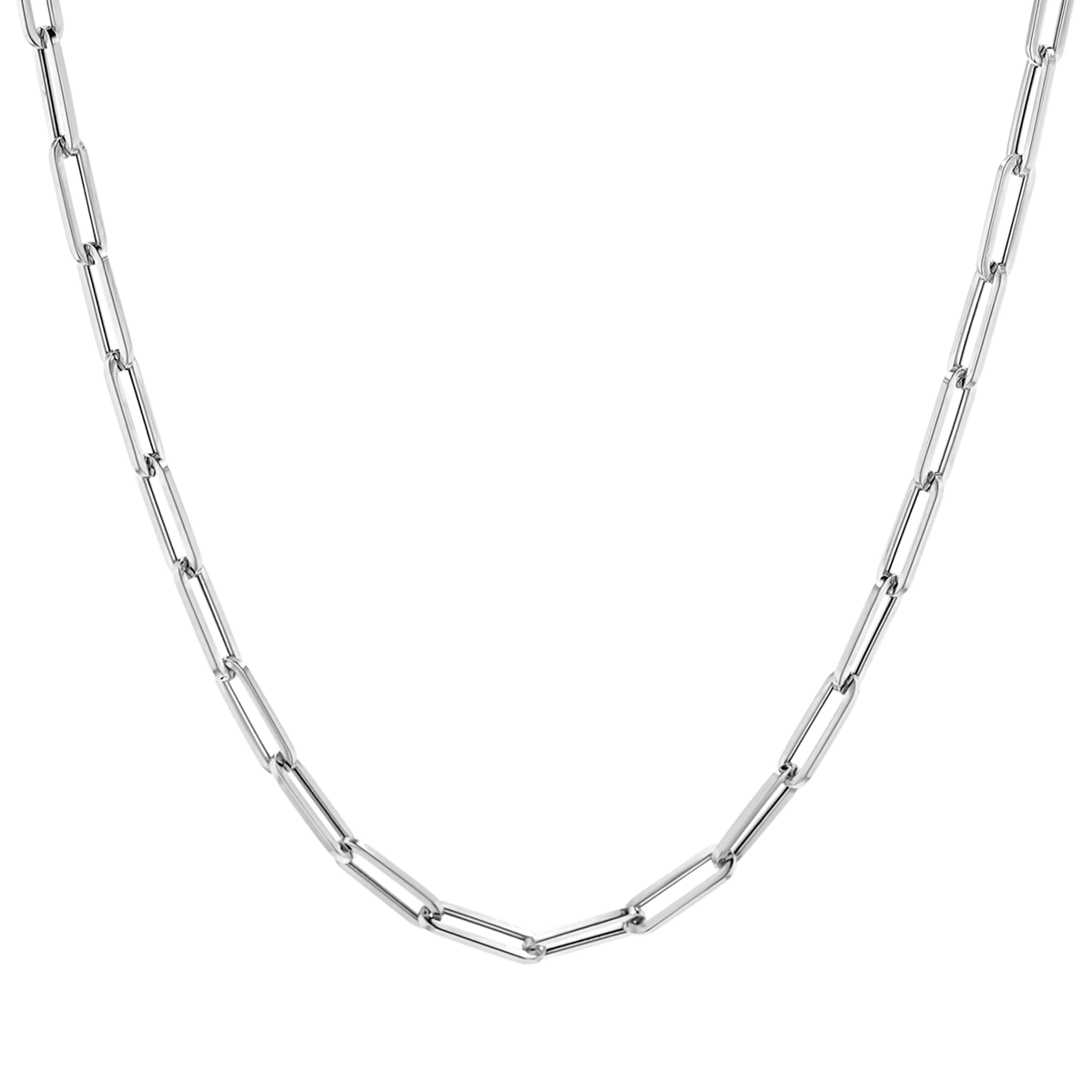 14K Paper Clip Chain Necklace - Lotus Diamond