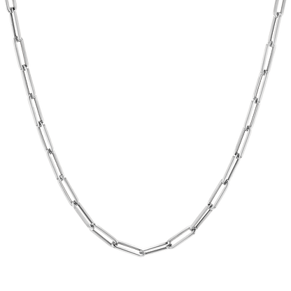 14K Paper Clip Chain Necklace - Lotus Diamond