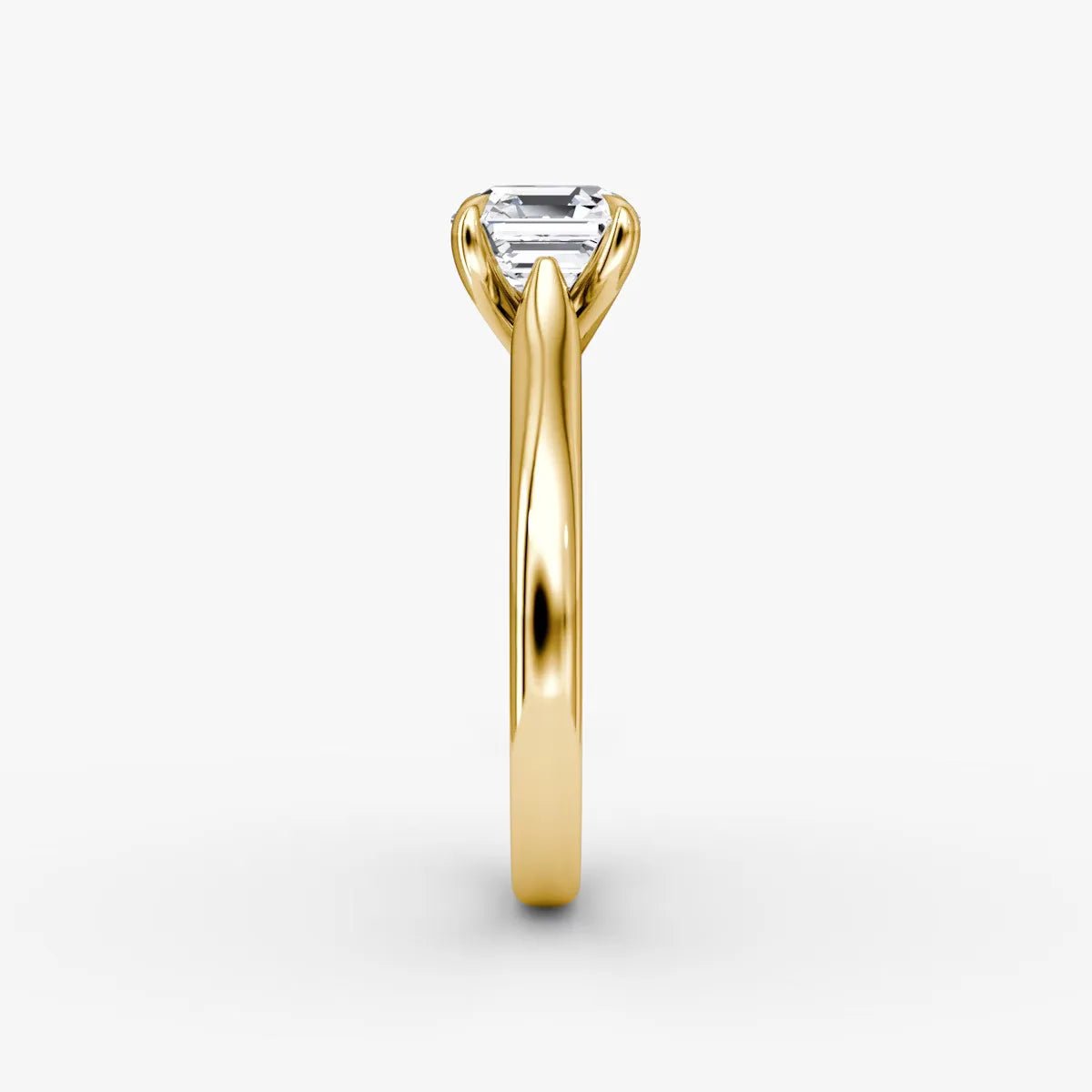 14K Yellow Gold Asscher Cut Diamond Ring IGI Certified Lab Grown Genuine Diamond Classic Solitaire Diamond Ring For Engagement - Lotus Diamond
