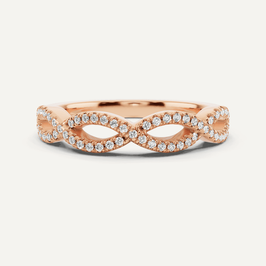 1/5 ctw Round Diamond Braided Wedding Band - Lotus Diamond
