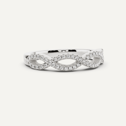1/5 ctw Round Diamond Braided Wedding Band - Lotus Diamond