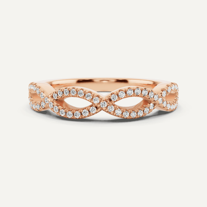 1/5 ctw Round Diamond Braided Wedding Band - Lotus Diamond