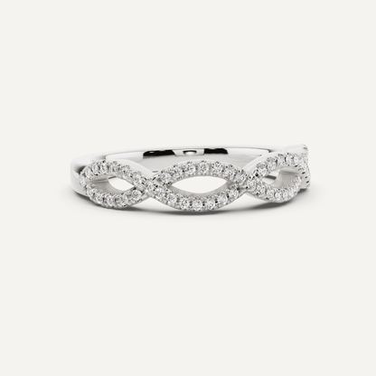1/5 ctw Round Diamond Braided Wedding Band - Lotus Diamond
