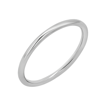1.6mm Round Wire Stacking Band - Lotus Diamond