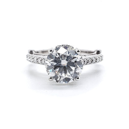 18K 4-Prongs French Style lace setting Lotus Diamond