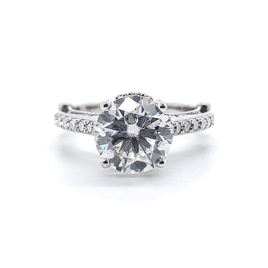 18K 4-Prongs French Style lace setting Lotus Diamond