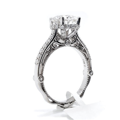 18K 4-Prongs French Style lace setting Lotus Diamond