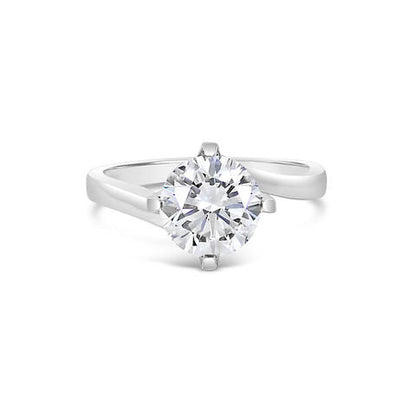 18K 4Prongs Twist Lotus Diamond