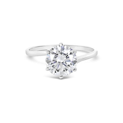 18K 6-Prongs Twist Band Lotus Diamond