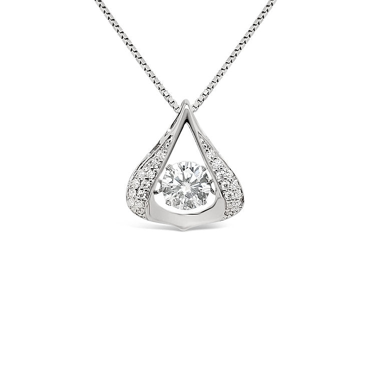 18K Diamond Pendant - Lotus Diamond