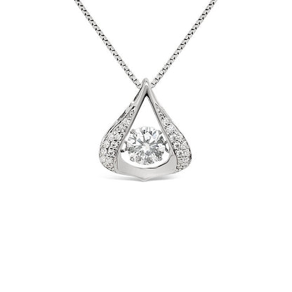 18K Diamond Pendant - Lotus Diamond